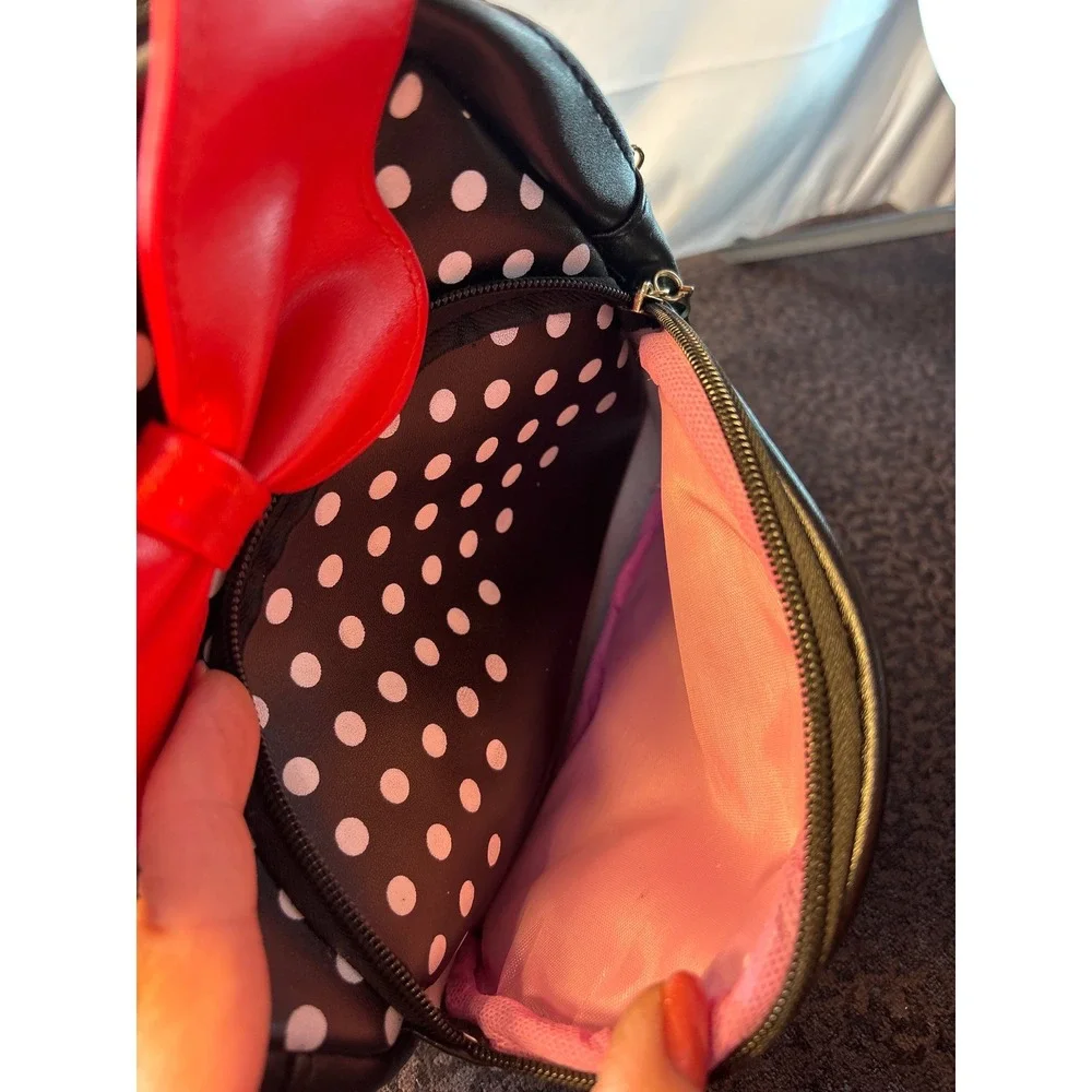 Disney inspired Minnie Mouse‎ Polka Dot Mini Backpack Black Red Bow Kids Bag